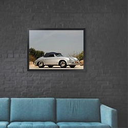 «Porsche 356 1600S Speedster '1956–58» в интерьере в стиле лофт с черной кирпичной стеной