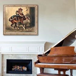«Le cheval du platrier» в интерьере классической гостиной над камином