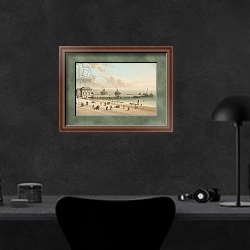 «The West Pier--Brighton» в интерьере кабинета в черных цветах над столом