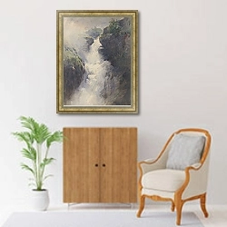 «Каскад в горах» в интерьере в классическом стиле над комодом