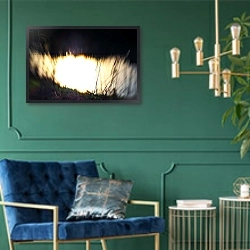 «Water tapestry I, 2017,» в интерьере в классическом стиле с зеленой стеной