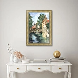 «On the Canal, Bruges» в интерьере в классическом стиле над столом