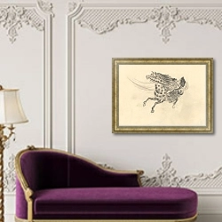 «Lachende galopperende» в интерьере в классическом стиле над банкеткой