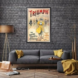 «Triumph» в интерьере в стиле лофт над диваном