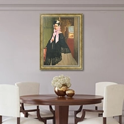 «Therese de Gas, sister of the artist, later Madame Edmond Morbilli, c.1863» в интерьере столовой в классическом стиле