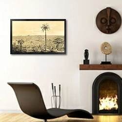 «Природа Южной Америки 41» в интерьере гостиной в этническом стиле над камином