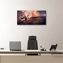 «Танцовщицы в ночном клубе» в интерьере кабинета директора над офисным креслом