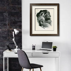 «A Circassian» в интерьере кабинета в черно-белых цветах