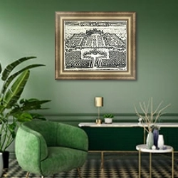 «Оранебаум» в интерьере гостиной в зеленых тонах