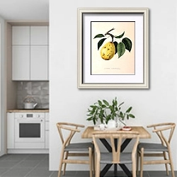 «Pears - Docteur Capron» в интерьере кухни в светлых тонах над обеденным столом
