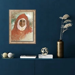 «Portrait de jeune femme» в интерьере в классическом стиле в синих тонах