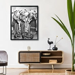 «Солнечные мелодии Мексики» в интерьере комнаты в стиле ретро над тумбой