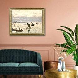 «На Пирсе» в интерьере классической гостиной над диваном