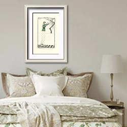 «Fourreau crèpe blanc» в интерьере спальни в стиле прованс над кроватью