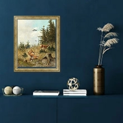 «охота» в интерьере в классическом стиле в синих тонах