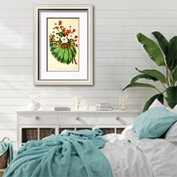 «Begonia Albo-coccinea» в интерьере спальни в стиле прованс с голубыми деталями