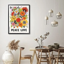 «Мирная любовь» в интерьере столовой в стиле ретро
