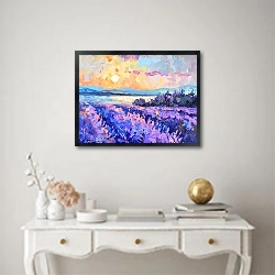 «Provence: lavender at sunset» в интерьере в классическом стиле над столом