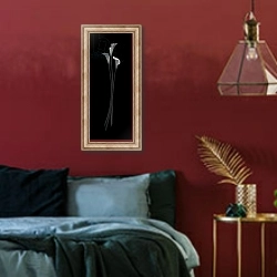 «Triple Grace, 2006» в интерьере спальни с акцентной стеной