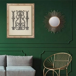 «Window Grille Standards» в интерьере классической гостиной с зеленой стеной над диваном