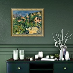 «Torbole» в интерьере прихожей в зеленых тонах над комодом