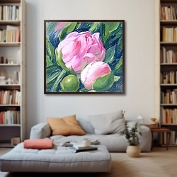 «Розовые пионы» в интерьере 