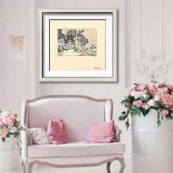 «Pique nique» в интерьере гостиной в стиле прованс над диваном