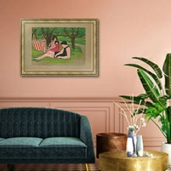 «Pontoise, 1923» в интерьере классической гостиной над диваном