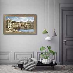 «The Ponte Vecchio, Florence, 1877» в интерьере коридора в классическом стиле