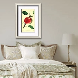 «Яблоко с короткой плодоножкой» в интерьере спальни в стиле прованс над кроватью