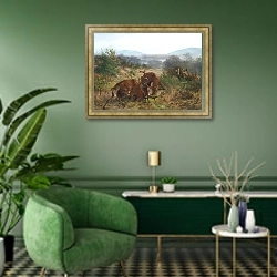 «соперник» в интерьере гостиной в зеленых тонах