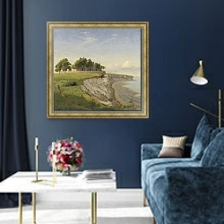 «Højerup Church on the Cliffs of Stevns, Zealand» в интерьере в классическом стиле в синих тонах