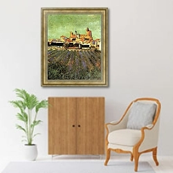 «Вид на Сен-Мари» в интерьере в классическом стиле над комодом
