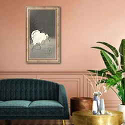 «Two egrets in the reeds» в интерьере классической гостиной над диваном