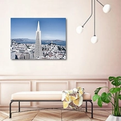 «Башня в Сан-Франциско» в интерьере современной прихожей в розовых тонах