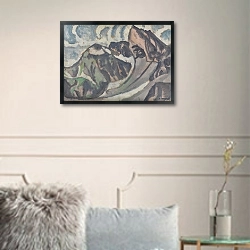 «Серый горный пейзаж» в интерьере в классическом стиле в светлых тонах