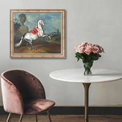 «The Dapple Grey Galloping» в интерьере в классическом стиле над креслом