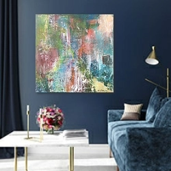 «Археология» в интерьере в классическом стиле в синих тонах