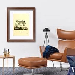 «Рысь Felis Lynx» в интерьере кабинета с кожаным креслом