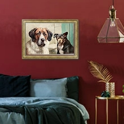 «Меланхолик, Флегматик» в интерьере спальни с акцентной стеной