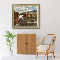 «Двор в слякоти на Реросе» в интерьере в классическом стиле над комодом