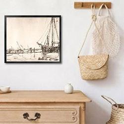 «Moy, Ireland» в интерьере в стиле ретро над комодом