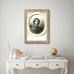 «Portrait of Niccolo Machiavelli» в интерьере в классическом стиле над столом