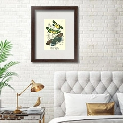 «Devanica tricolor, Erasmia pulchella, Amesia sanguiflua» в интерьере спальни с золотыми деталями