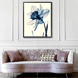 «Nightfall daffodil symphony» в интерьере гостиной в классическом стиле над диваном