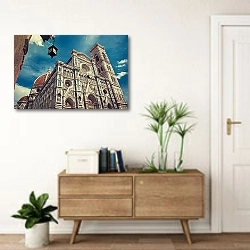 «Италия. Флоренция. Собор Санта-Мария-дель-Фьоре» в интерьере современной прихожей над тумбой