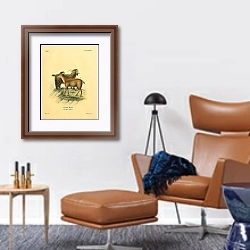 «Коза Capra Jharal Capra villosa» в интерьере кабинета с кожаным креслом