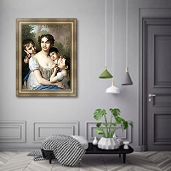 «Портрет Елены Петровны Балашовой с детьми» в интерьере коридора в классическом стиле