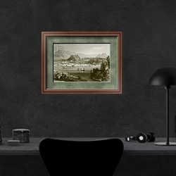 «Salzburg» в интерьере кабинета в черных цветах над столом