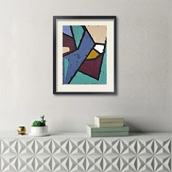 «Stained glass. Geometrical puzzle 7» в интерьере в стиле минимализм над тумбой